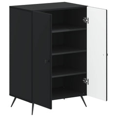 vidaXL Shoe Cabinet BREDA 59.5 x 39.5 x 90 cm Engineered Wood Black 3