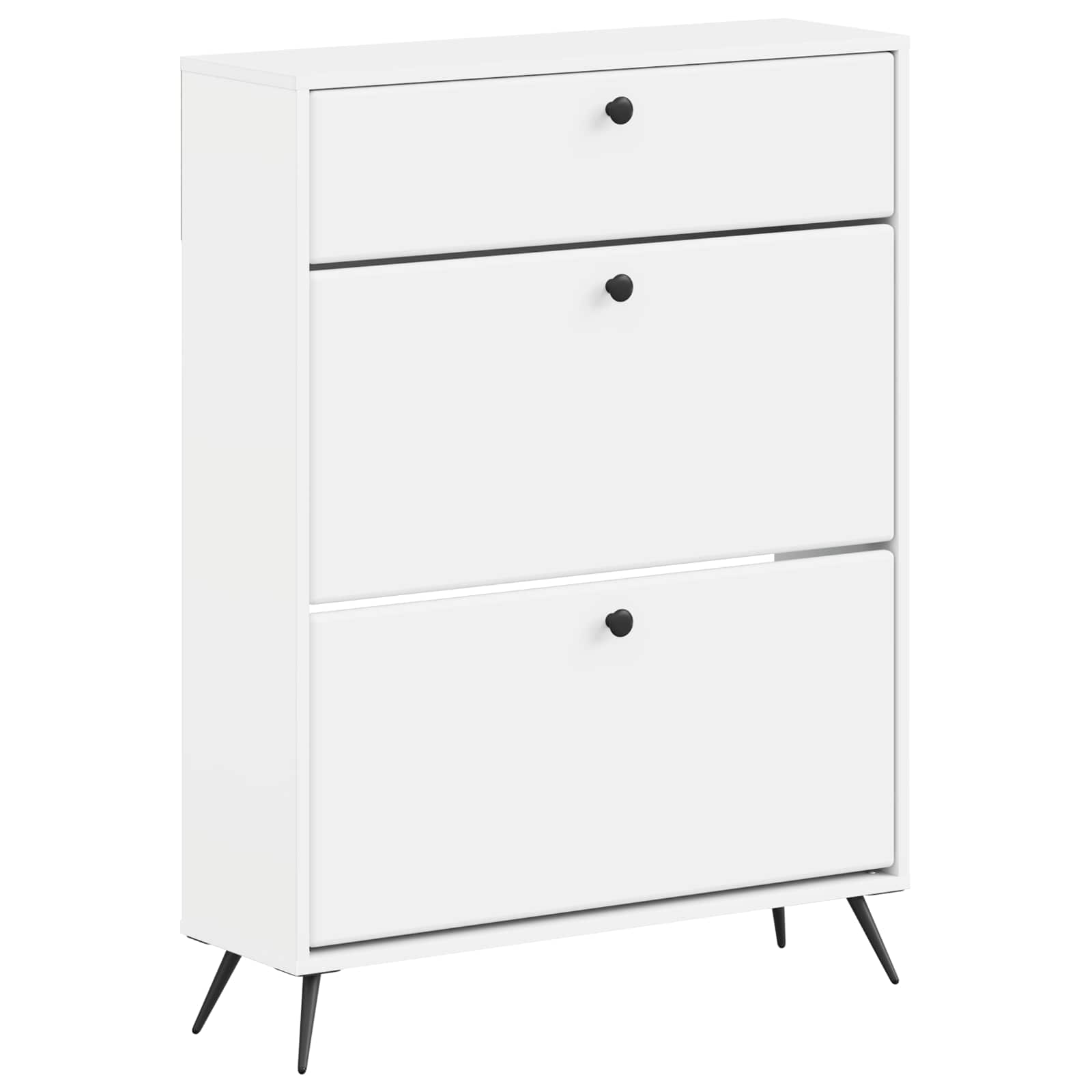 vidaXL Shoe Cabinet BREDA 78 x 24 x 103 cm Engineered Wood White 2