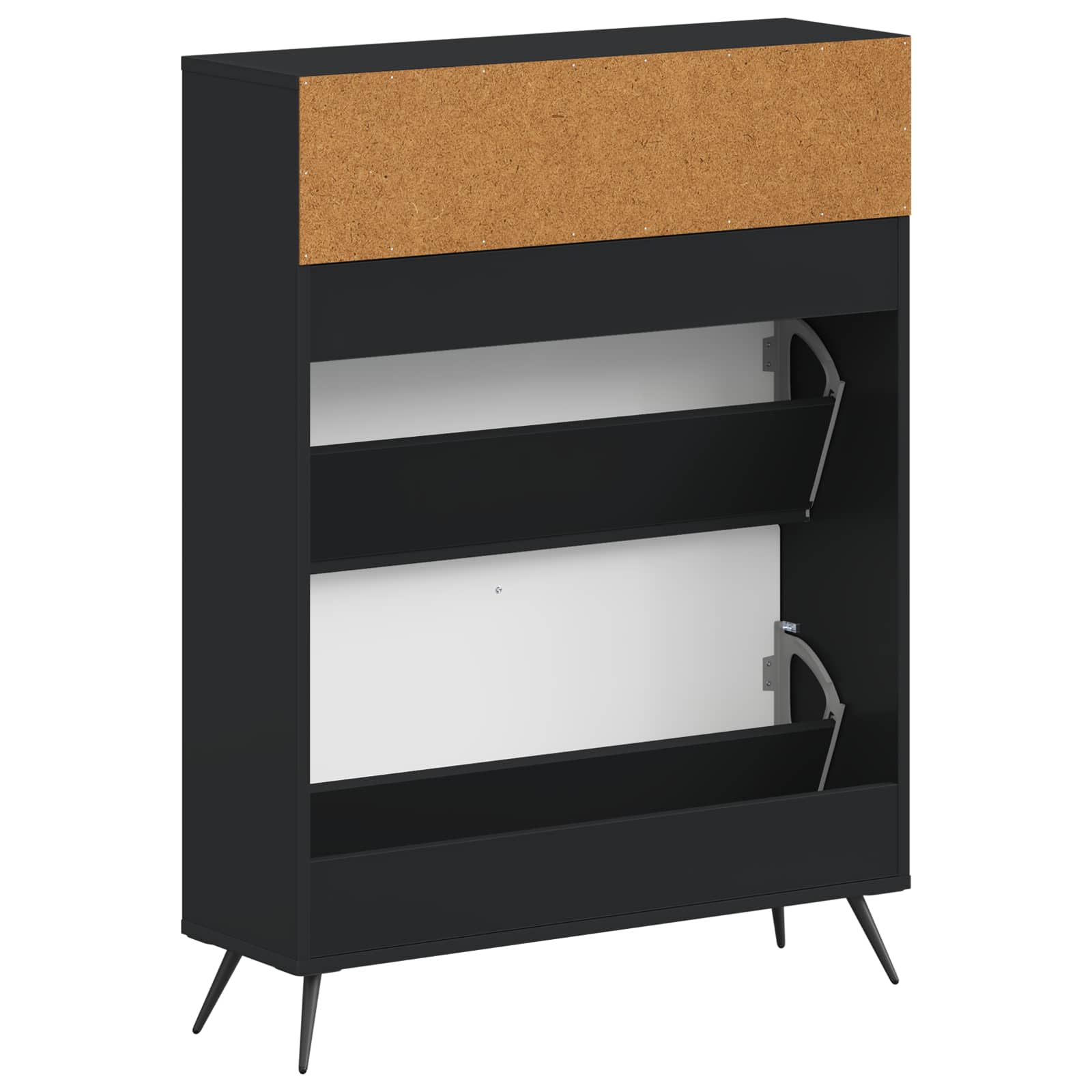 vidaXL Shoe Cabinet BREDA 78 x 24 x 103 cm Engineered Wood Black 6