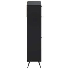 vidaXL Shoe Cabinet BREDA 78 x 24 x 103 cm Engineered Wood Black 5