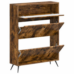 vidaXL Shoe Cabinet BREDA 78 x 24 x 103 cm Engineered Wood Smoked Oak 3