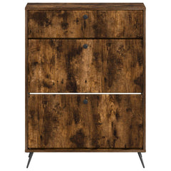 vidaXL Shoe Cabinet BREDA 78 x 24 x 103 cm Engineered Wood Smoked Oak 4