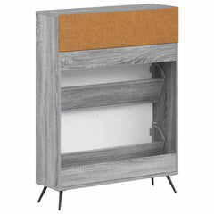 vidaXL Shoe Cabinet BREDA 78 x 24 x 103 cm Engineered Wood Grey Sonoma 6