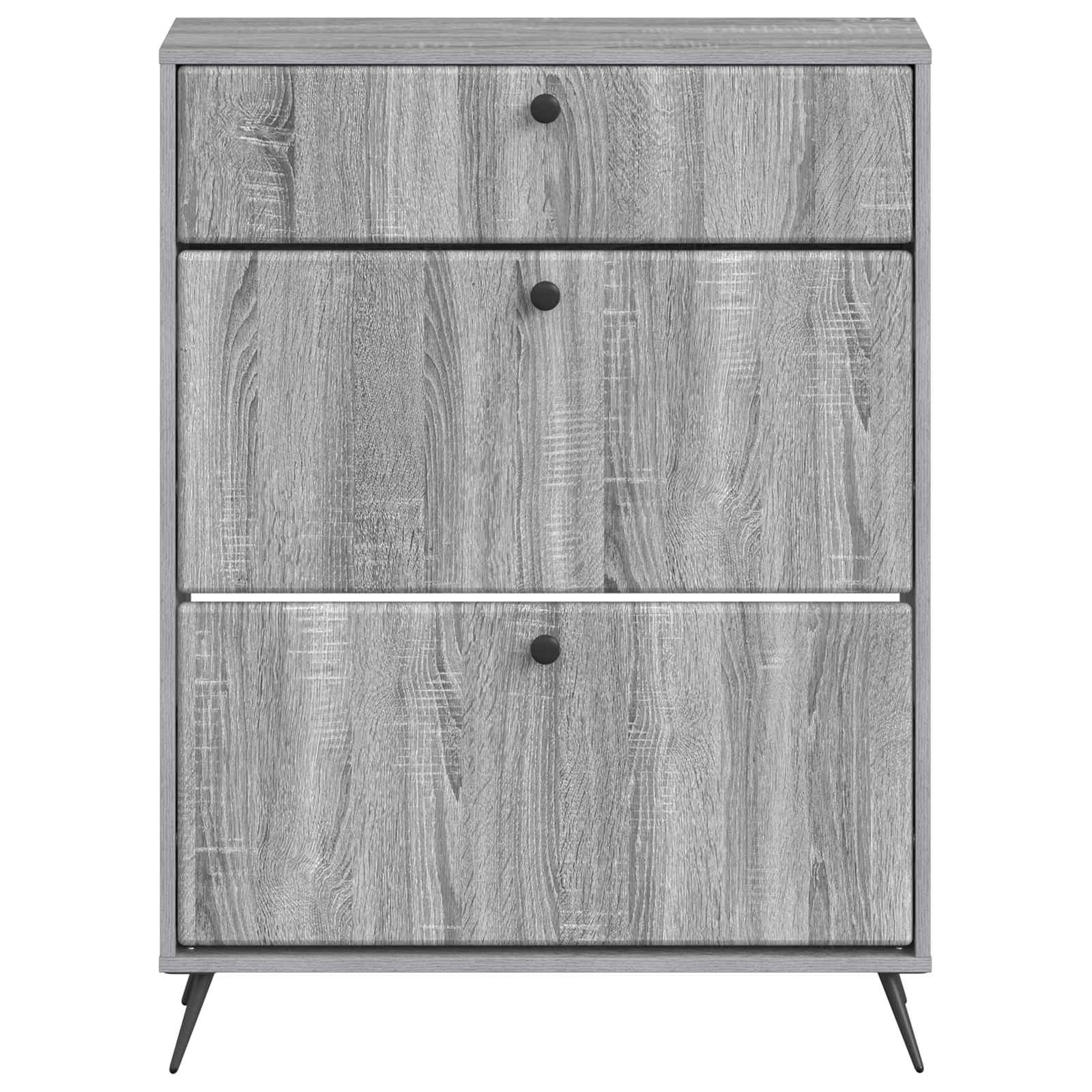 vidaXL Shoe Cabinet BREDA 78 x 24 x 103 cm Engineered Wood Grey Sonoma 4