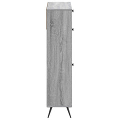vidaXL Shoe Cabinet BREDA 78 x 24 x 103 cm Engineered Wood Grey Sonoma 5