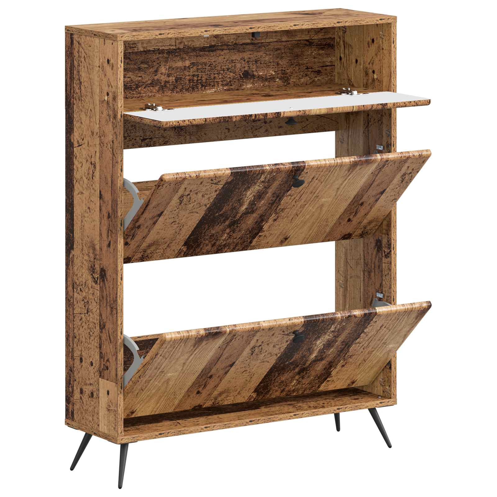 vidaXL Shoe Cabinet BREDA 78 x 24 x 103 cm Engineered Wood Old Wood 3