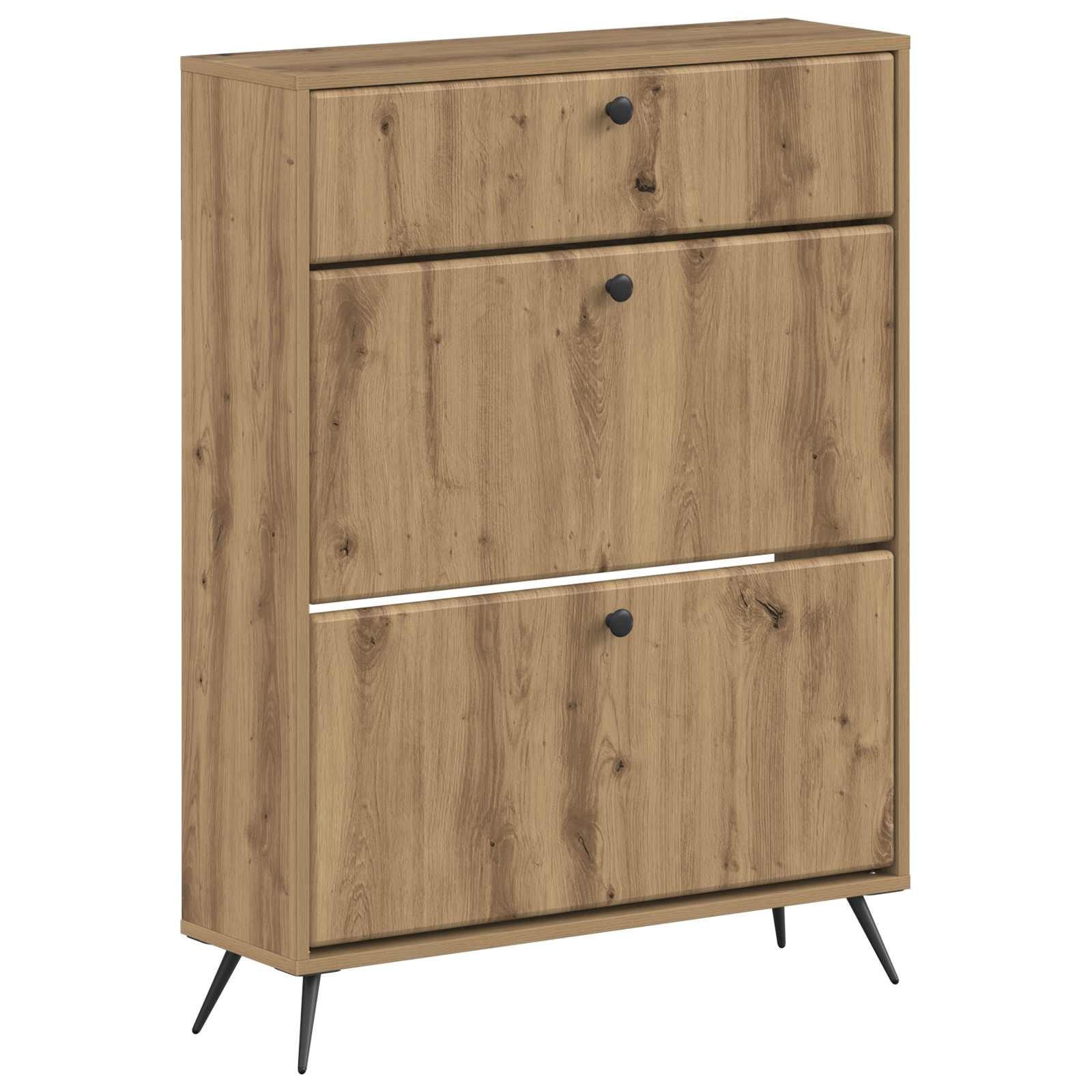 vidaXL Shoe Cabinet BREDA 78 x 24 x 103 cm Engineered Wood Artisan Oak 2