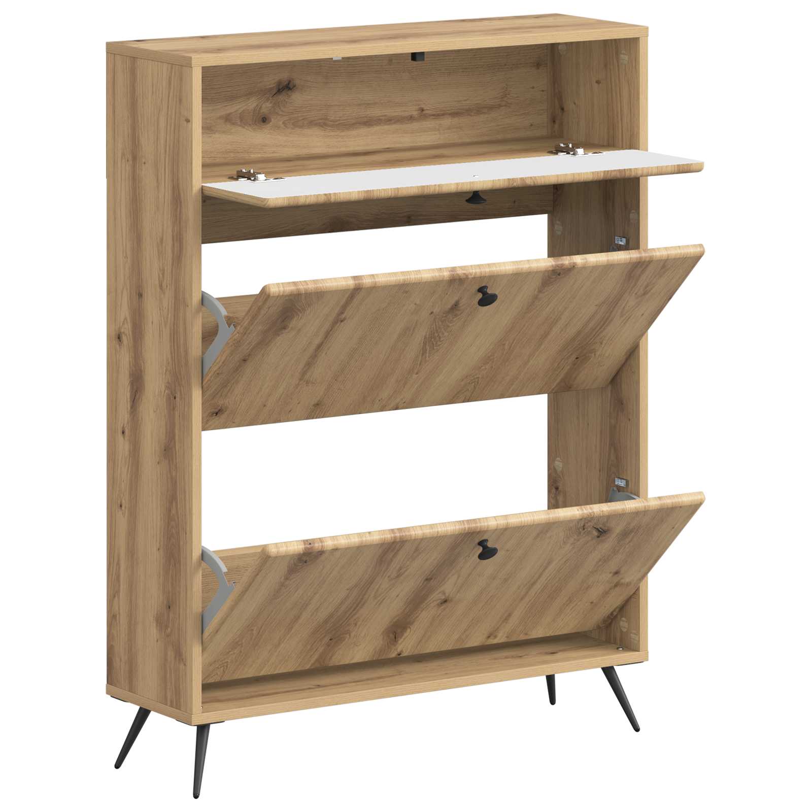 vidaXL Shoe Cabinet BREDA 78 x 24 x 103 cm Engineered Wood Artisan Oak 3
