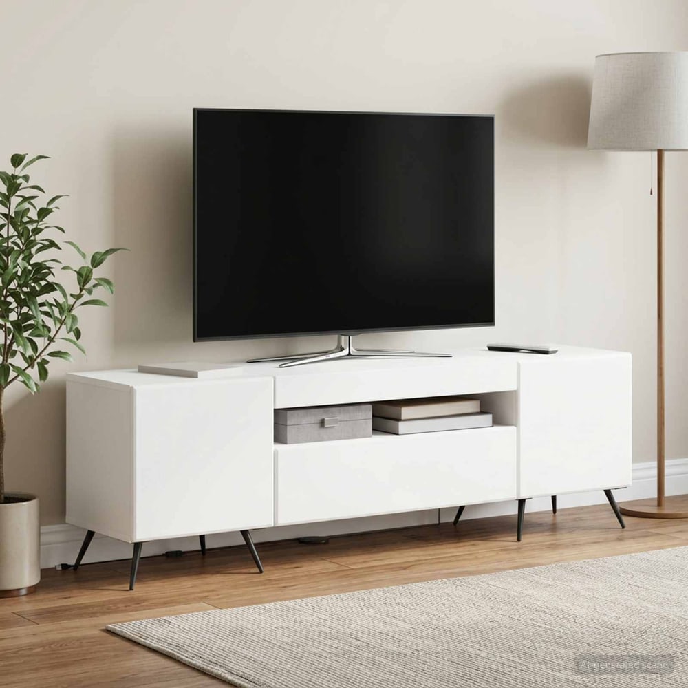 LED TV Cabinet Engineered Wood White