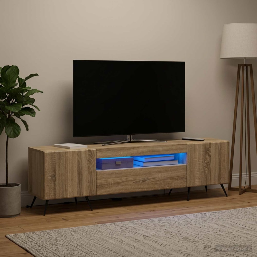 LED TV Cabinet Engineered Wood Sonoma oak