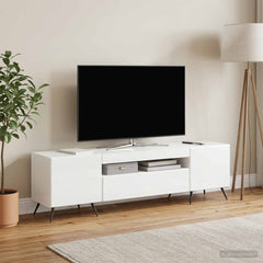 LED TV Cabinet Engineered Wood High gloss white