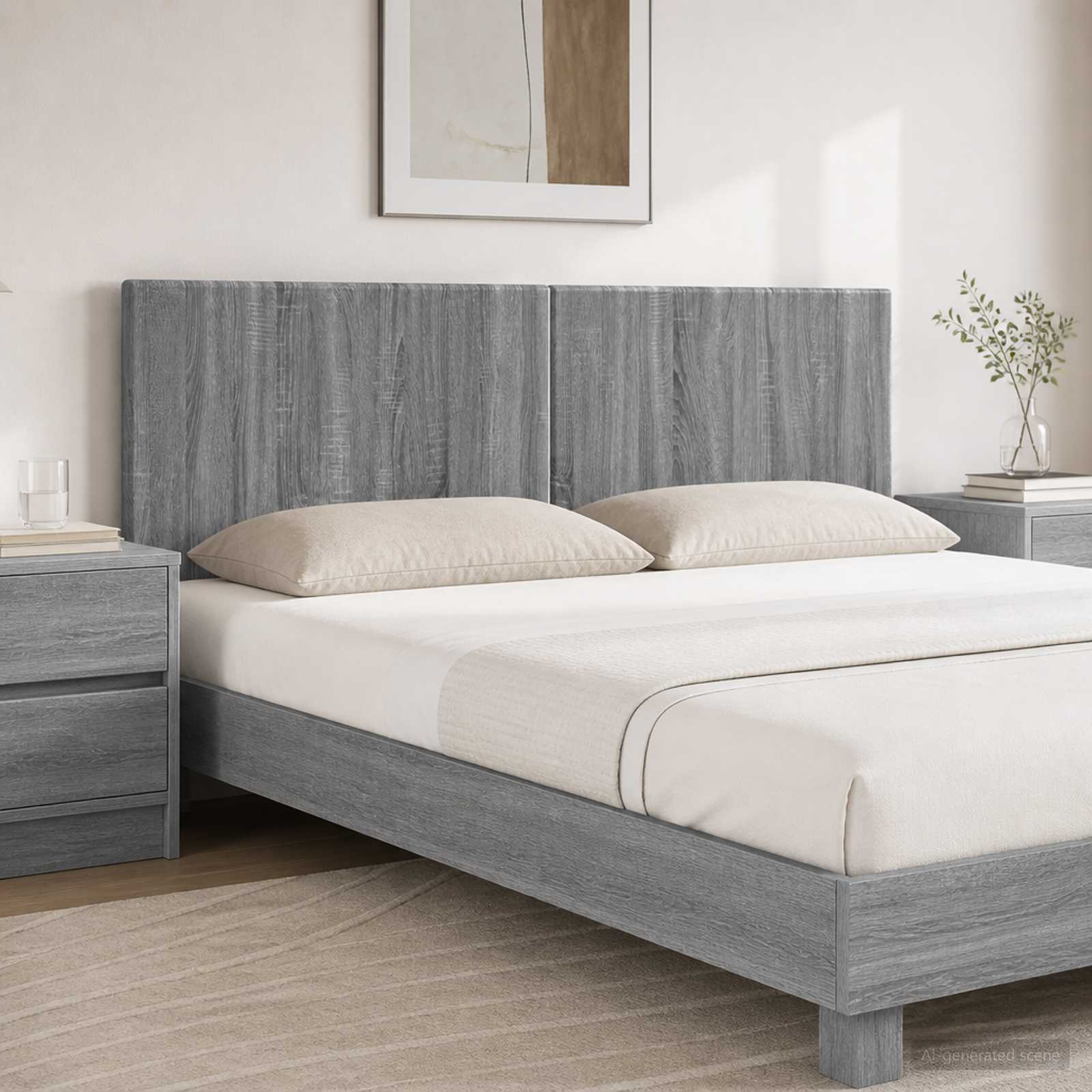 vidaXL Wall-Mounted Headboard BREDA Grey Sonoma Engineered Wood 1