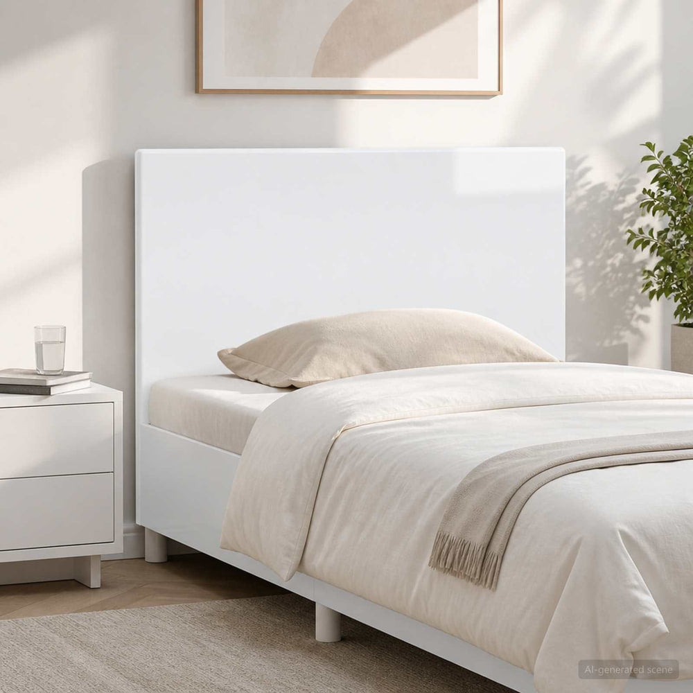 Wall-Mounted Headboard BREDA High Gloss White Engineered Wood