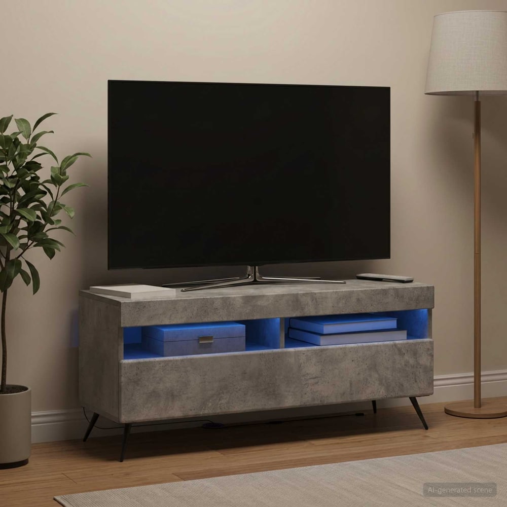 LED TV Cabinet Engineered Wood Concrete grey