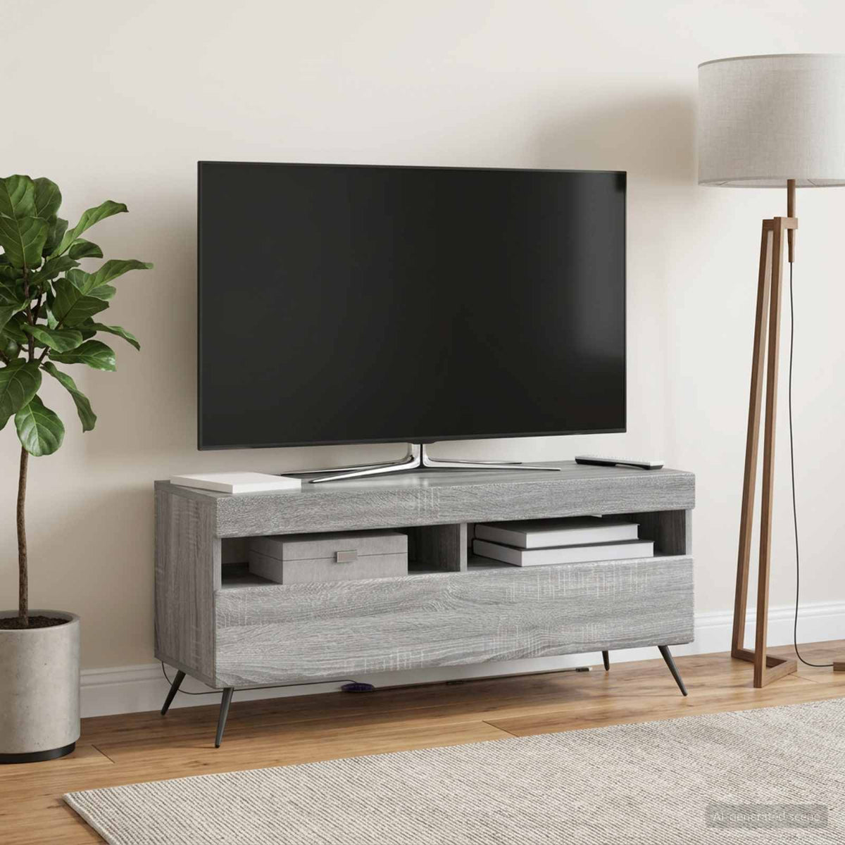 LED TV Cabinet Engineered Wood Grey sonoma