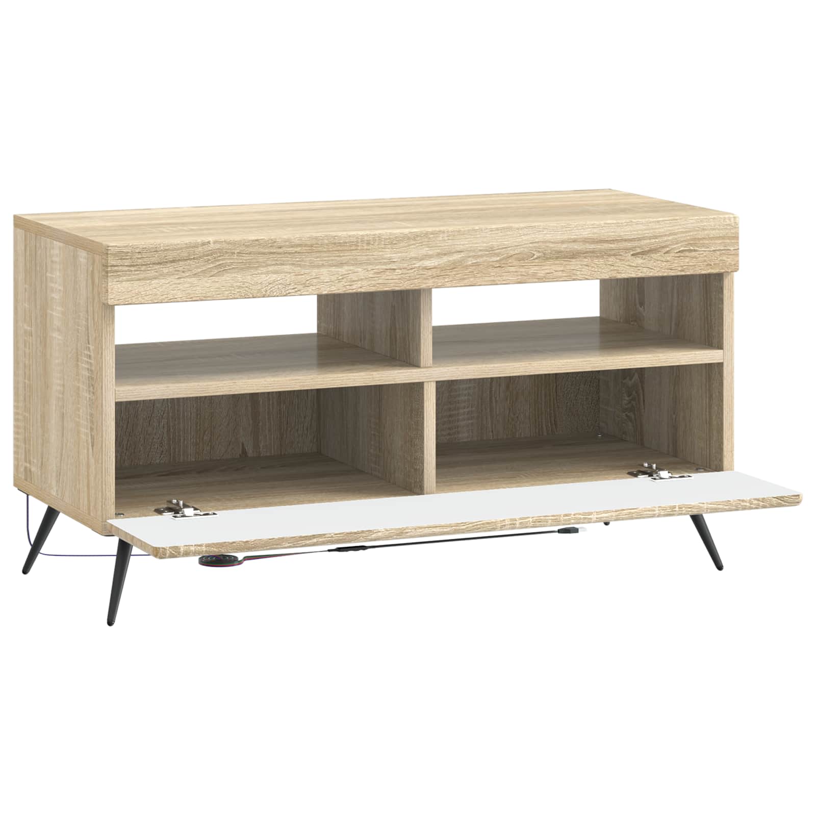 vidaXL LED TV Cabinet Sonoma Oak Engineered Wood 5