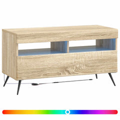 vidaXL LED TV Cabinet Sonoma Oak Engineered Wood 3