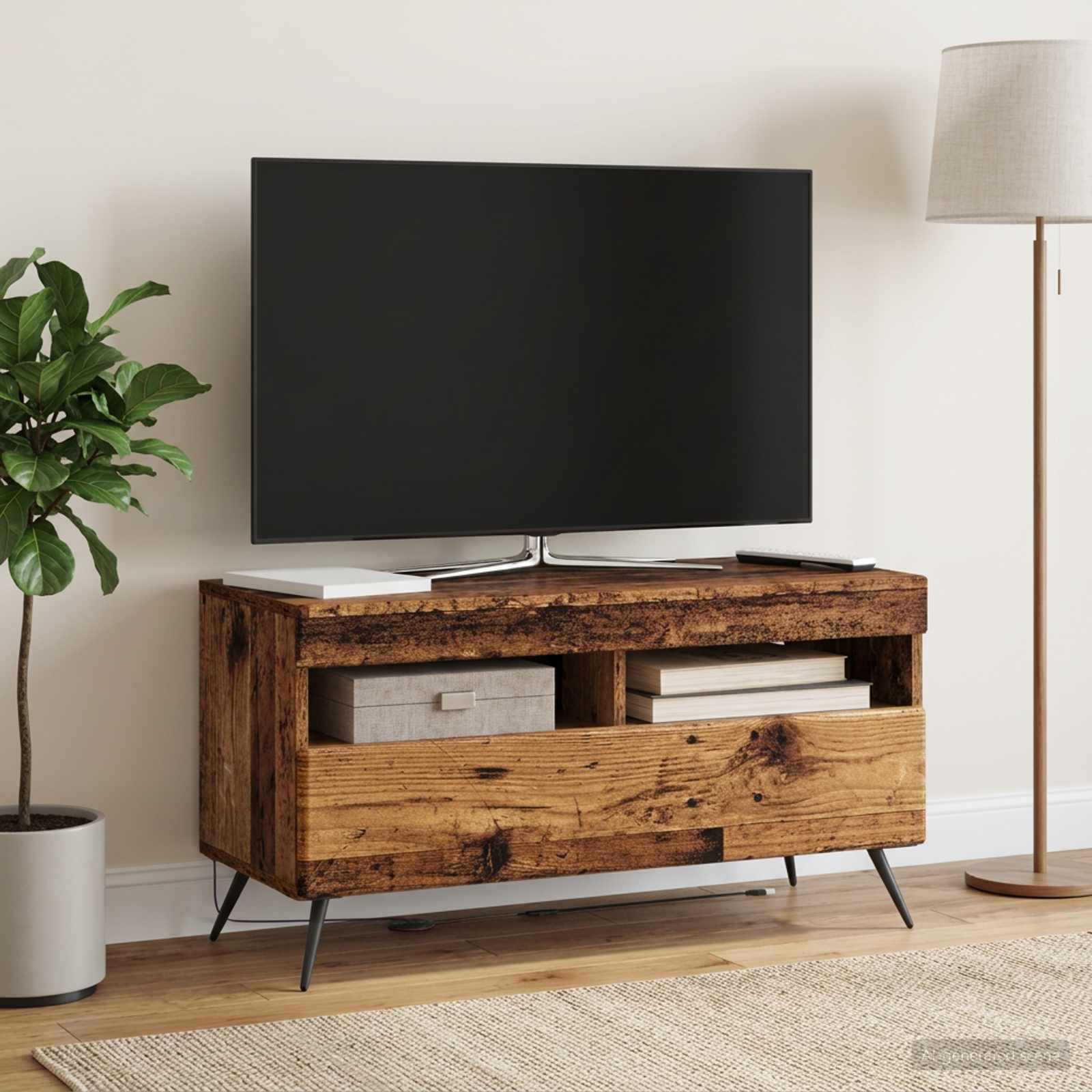 vidaXL LED TV Cabinet Old Wood Engineered Wood 1