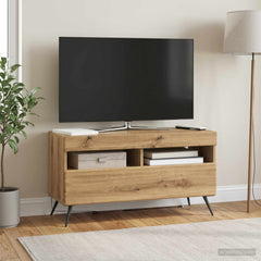 vidaXL LED TV Cabinet Artisan Oak Engineered Wood 4