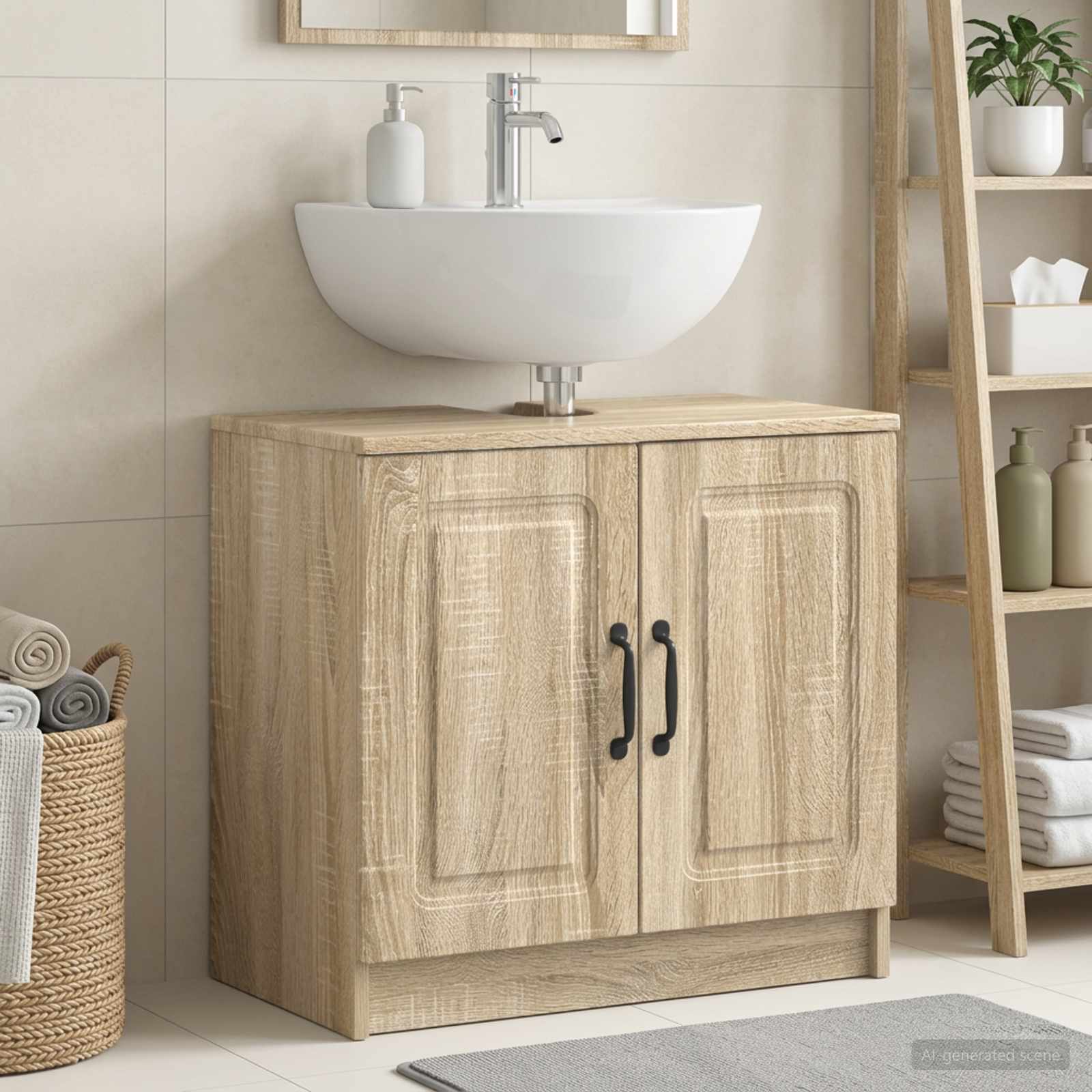 vidaXL Bathroom Sink Cabinet UTRECHT Sonoma Oak 59.5 x 31.5x 59 cm 1