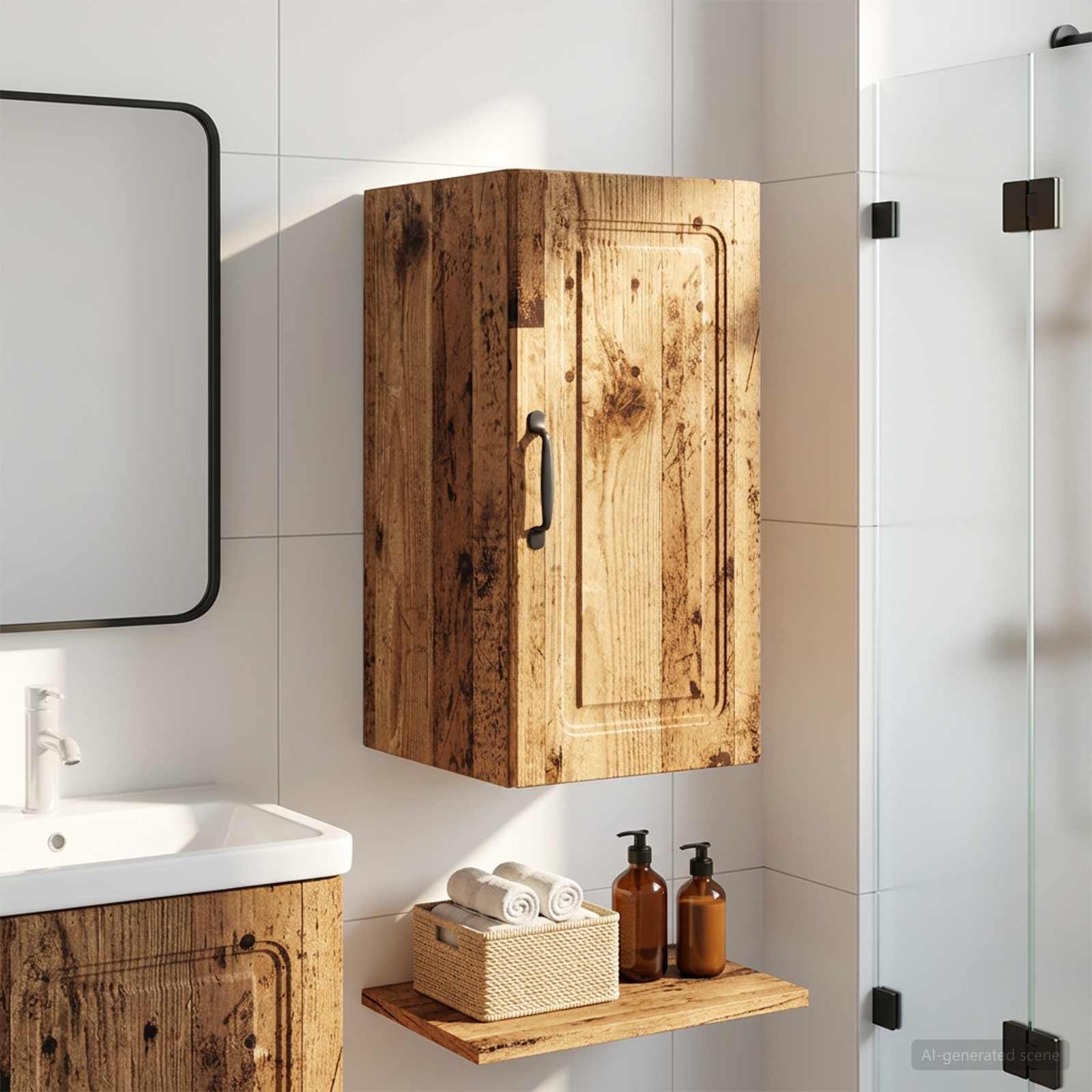 vidaXL Bathroom Wall Cabinet UTRECHT Old Wood 30 x 31 x 59 cm 1