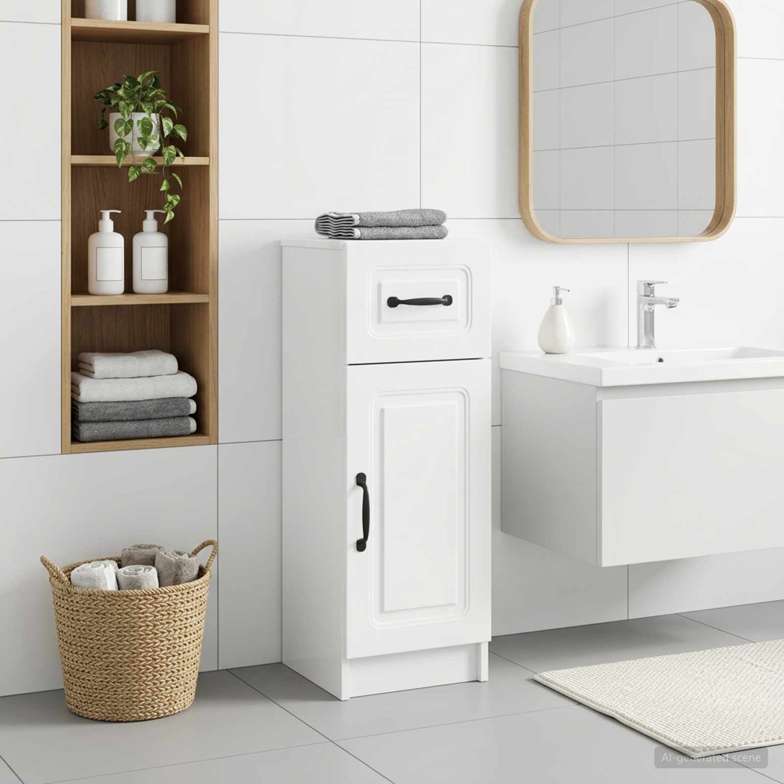 vidaXL Bathroom Storage Cainet UTRECHT High Gloss White 1