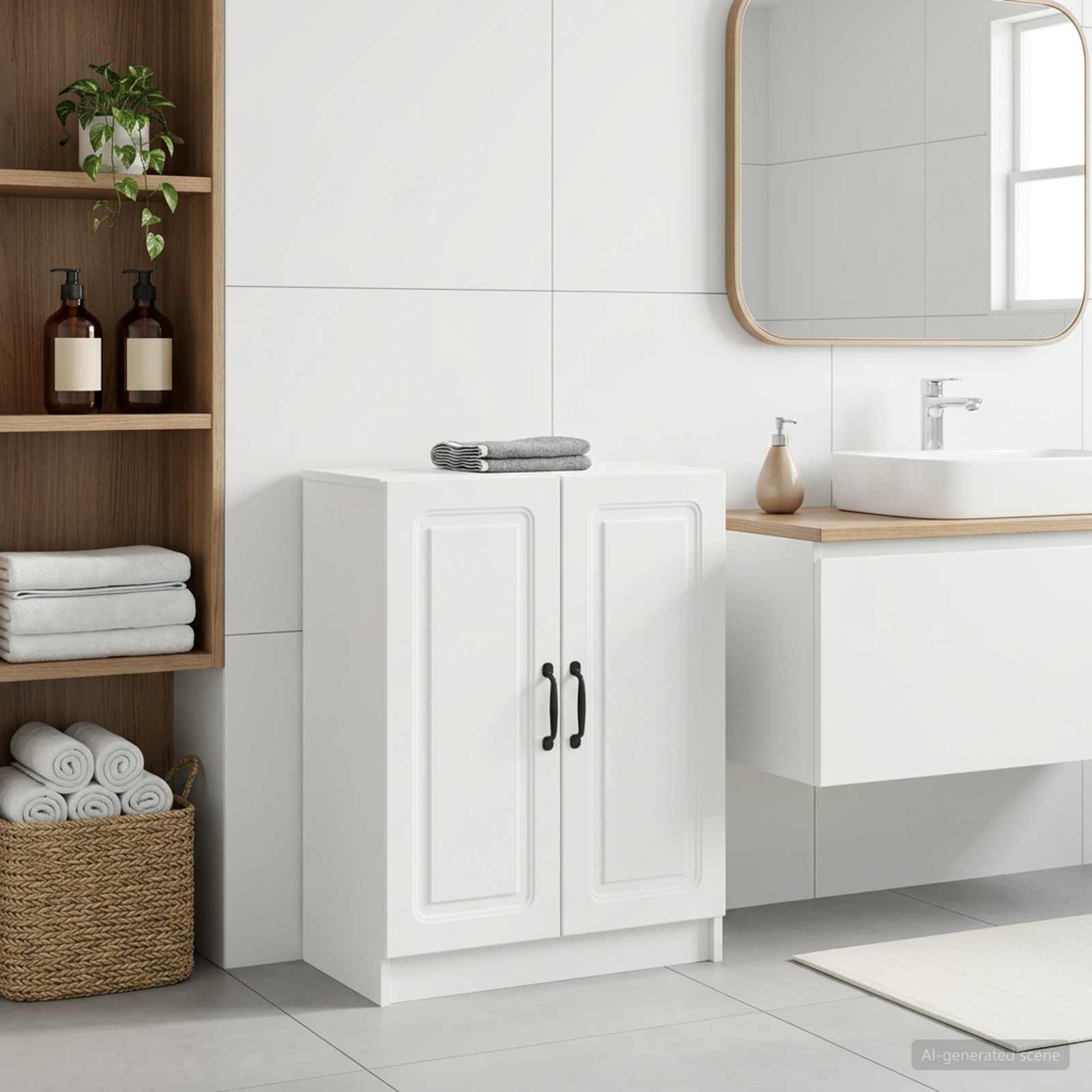 Bathroom Storage Cainet UTRECHT 59.5 x 31 x 77 cm White
