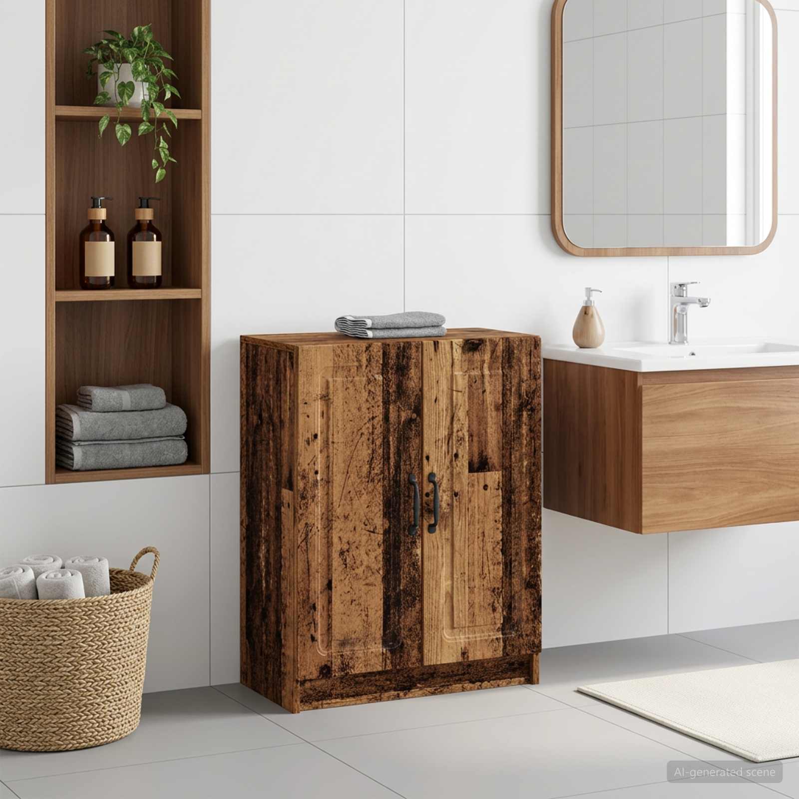 vidaXL Bathroom Storage Cainet UTRECHT Old Wood 59.5 x 31 x 77 cm 1
