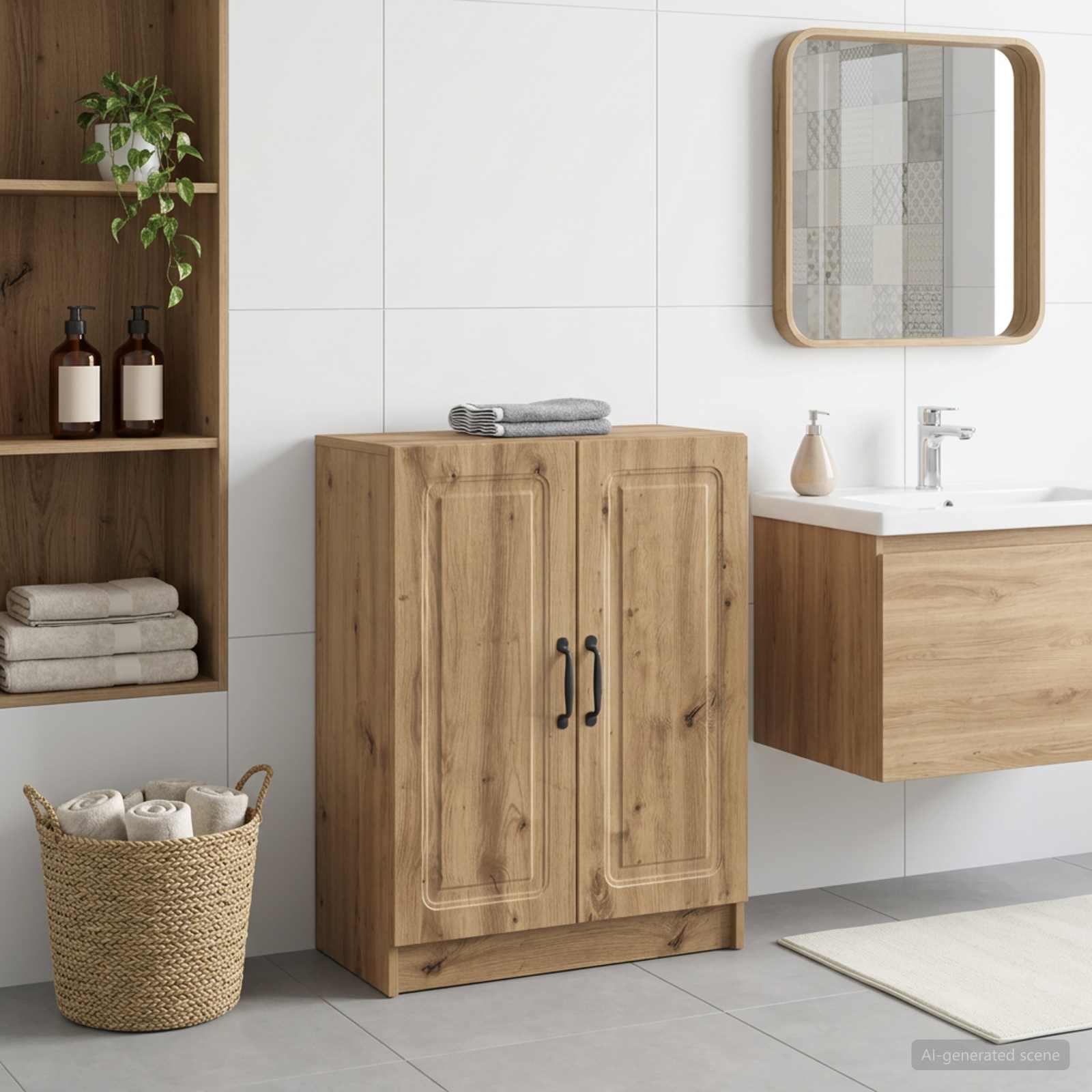 vidaXL Bathroom Storage Cainet UTRECHT Artisan Oak 59.5 x 31 x 77 cm 1