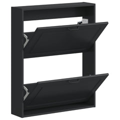 vidaXL Wall-Mounted Shoe Cabinet UTRECHT 71 x 17 x 86 cm Black 3