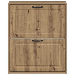 vidaXL Wall-Mounted Shoe Cabinet UTRECHT 71 x 17 x 86 cm Artisan Oak 4