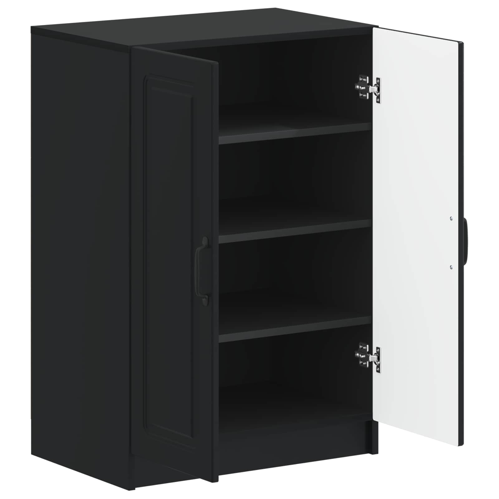 vidaXL Shoe Cabinet UTRECHT 59.5 x 39.5 x 87 cm Engineered Wood Black 3