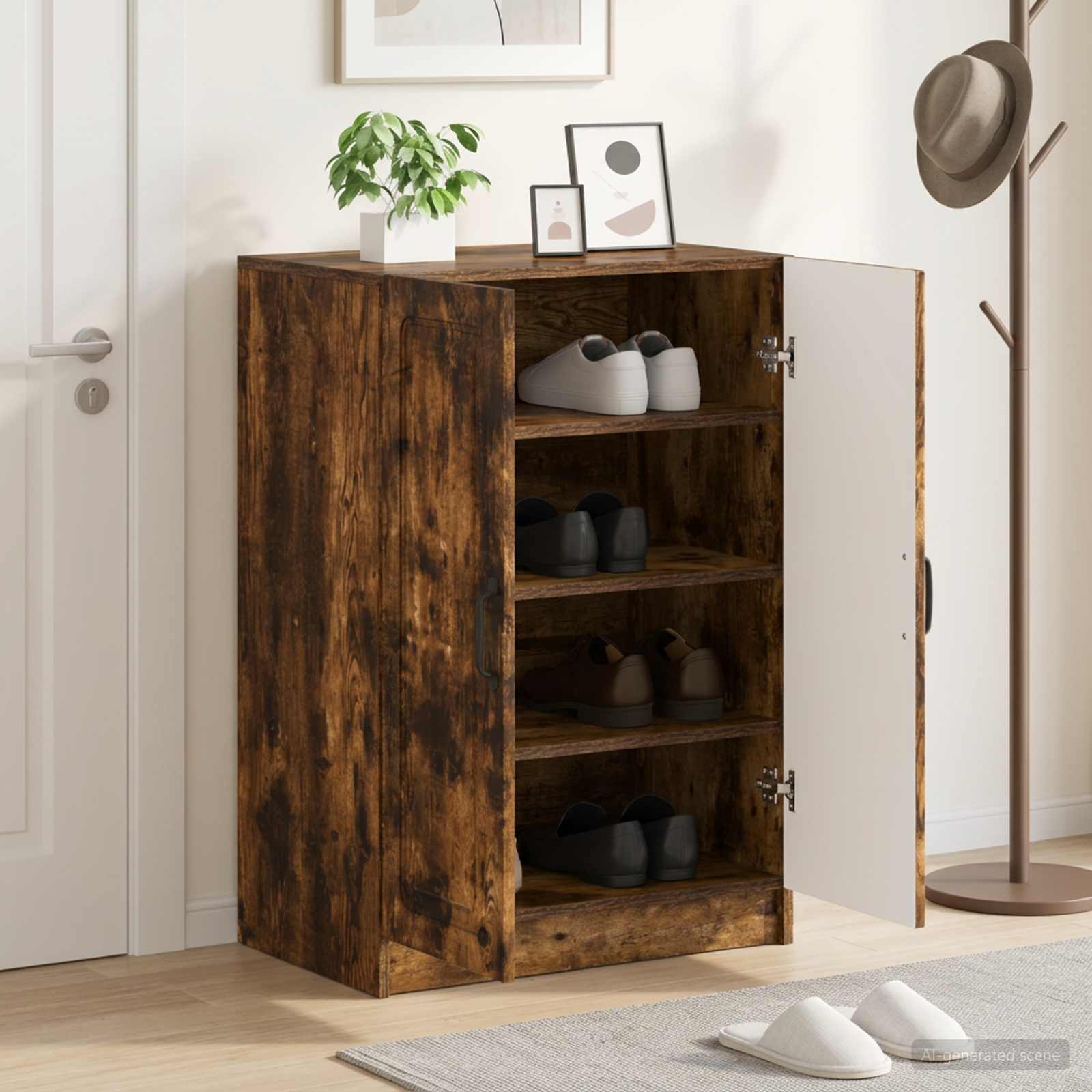 vidaXL Shoe Cabinet UTRECHT 59.5 x 39.5 x 87 cm Engineered Wood 1