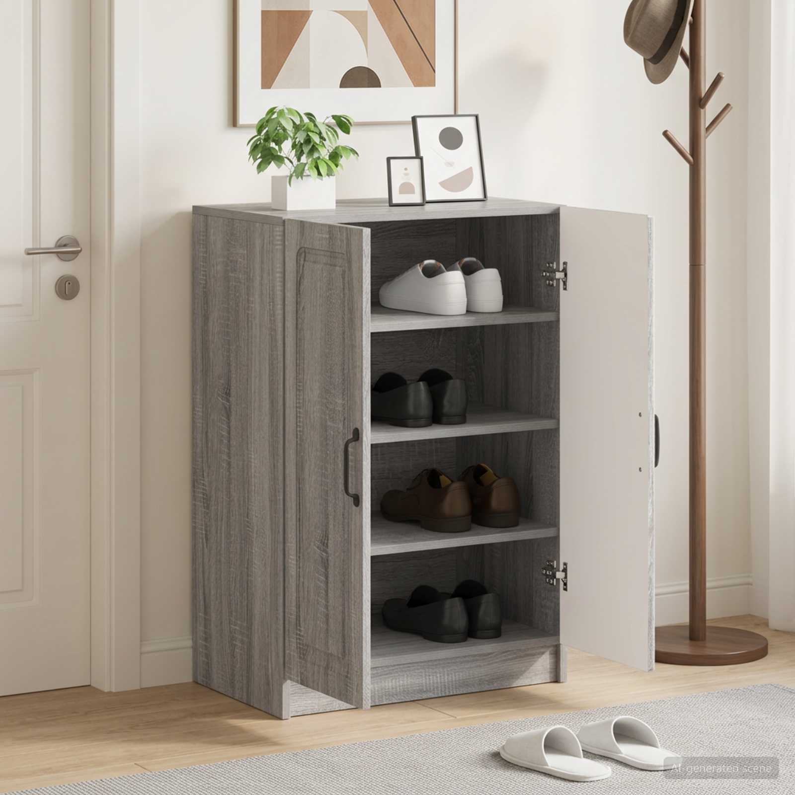 vidaXL Shoe Cabinet UTRECHT 59.5 x 39.5 x 87 cm Engineered Wood 1