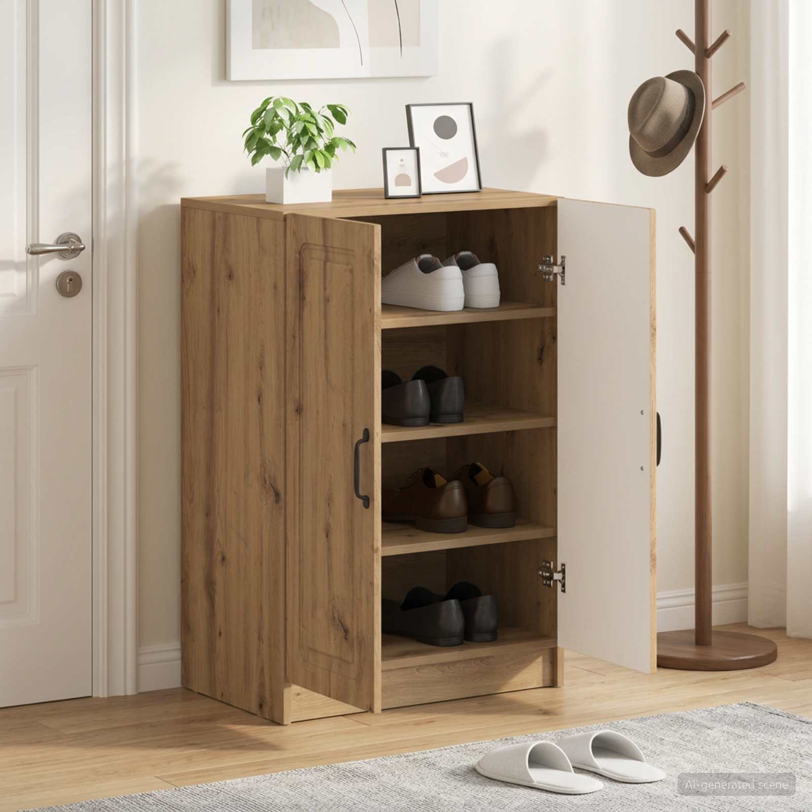 vidaXL Shoe Cabinet UTRECHT 59.5 x 39.5 x 87 cm Engineered Wood 1