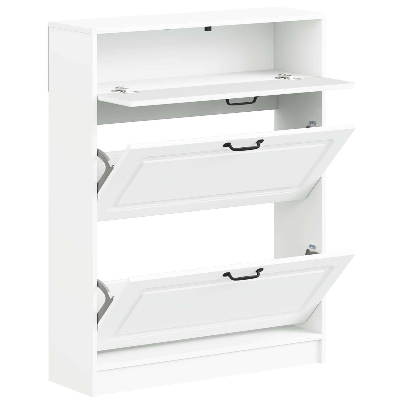 vidaXL Shoe Cabinet UTRECHT 78 x 24 x 100 cm Engineered Wood White 3