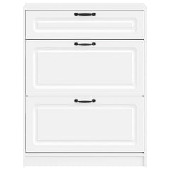vidaXL Shoe Cabinet UTRECHT 78 x 24 x 100 cm Engineered Wood White 4