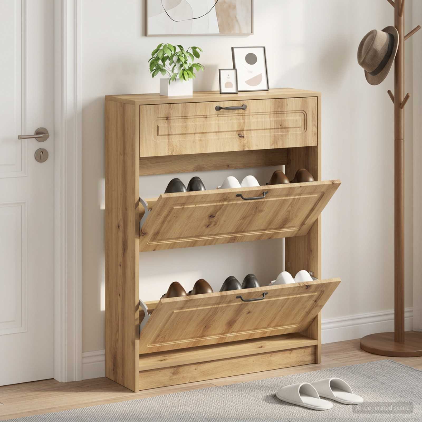 vidaXL Shoe Cabinet UTRECHT 78 x 24 x 100 cm Engineered Wood 1