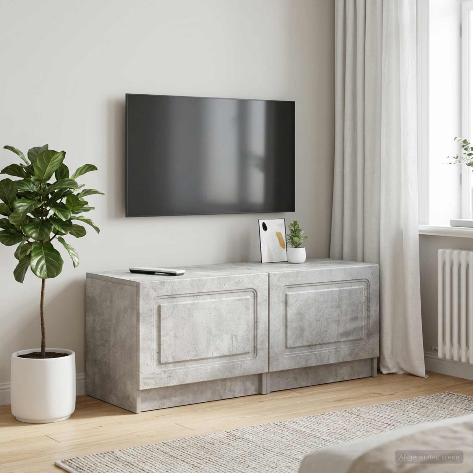vidaXL TV Cabinet Concrete Grey Engineered Wood 1