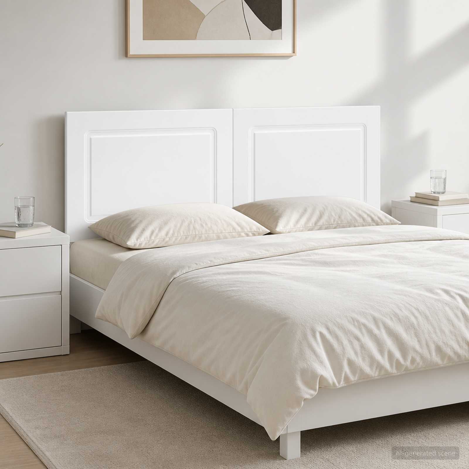 vidaXL Wall-Mounted Headboard UTRECHT High Gloss White Engineered Wood 1