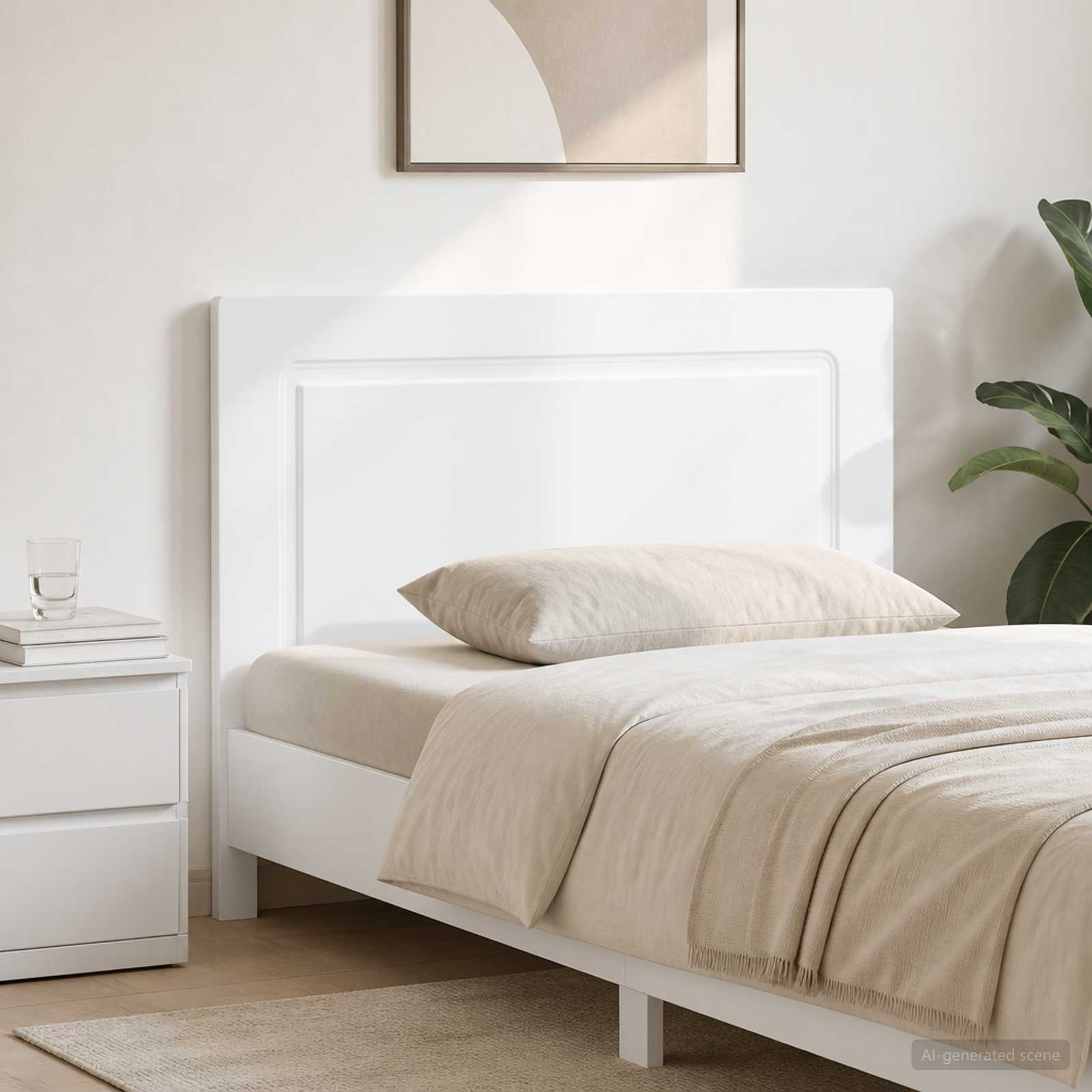 vidaXL Wall-Mounted Headboard UTRECHT High Gloss White Engineered Wood 1