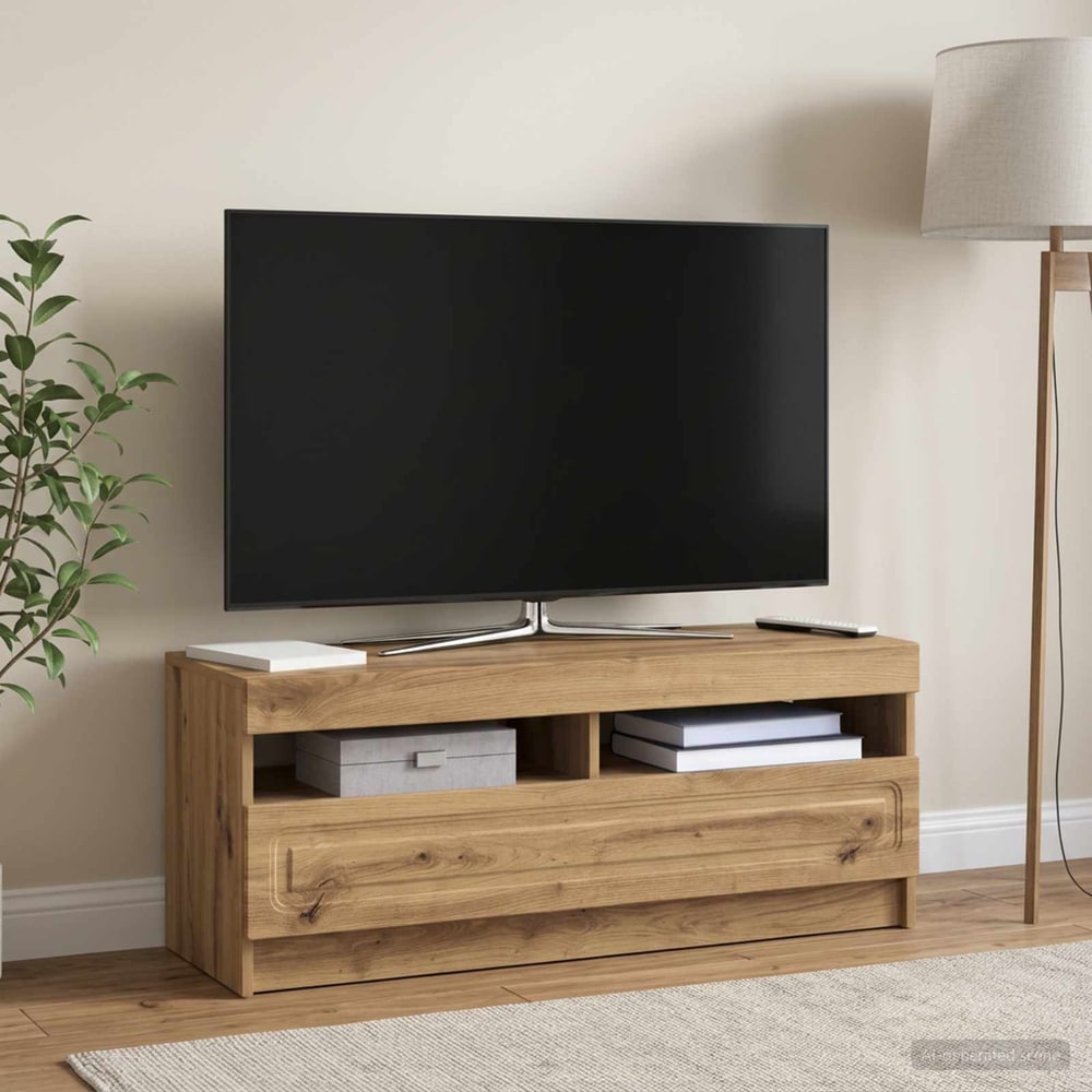 LED TV Cabinet Engineered Wood Artisan oak