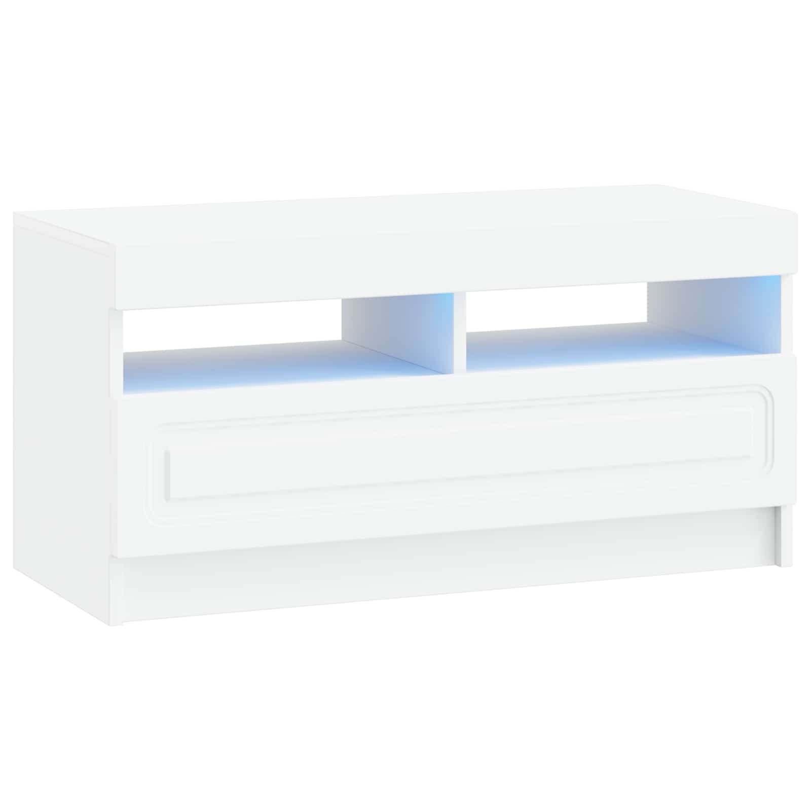 vidaXL LED TV Cabinet White Engineered Wood 2