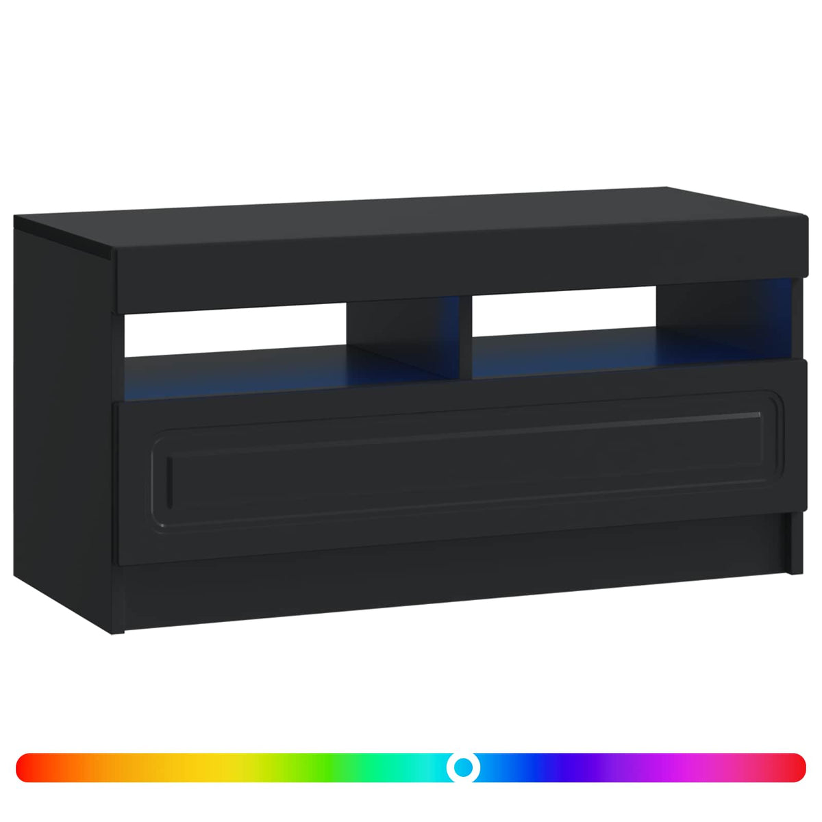 LED TV Cabinet Engineered Wood Black