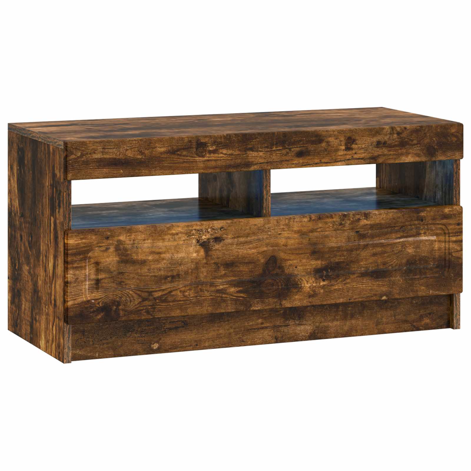 vidaXL LED TV Cabinet Smoked Oak Engineered Wood 2