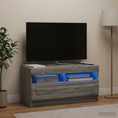 vidaXL LED TV Cabinet Grey Sonoma Engineered Wood 4