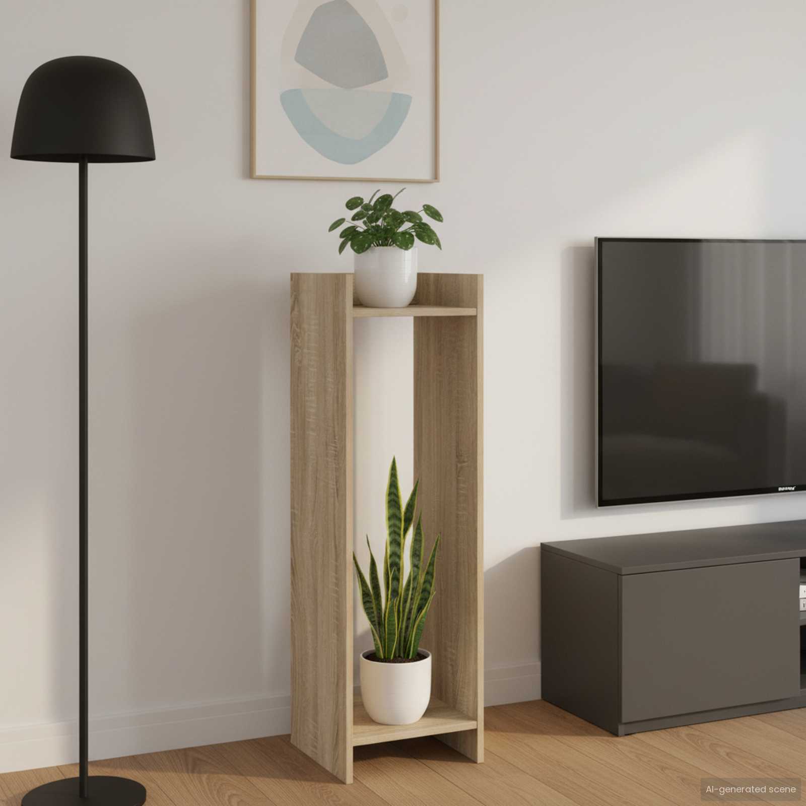 vidaXL Plant Stand Sonoma Oak 30 x 30 x 100 cm Engineered Wood 1