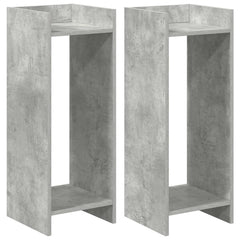 vidaXL Plant Stand 2 pcs Concrete Grey 30 x 30 x 80 cm Engineered Wood 2