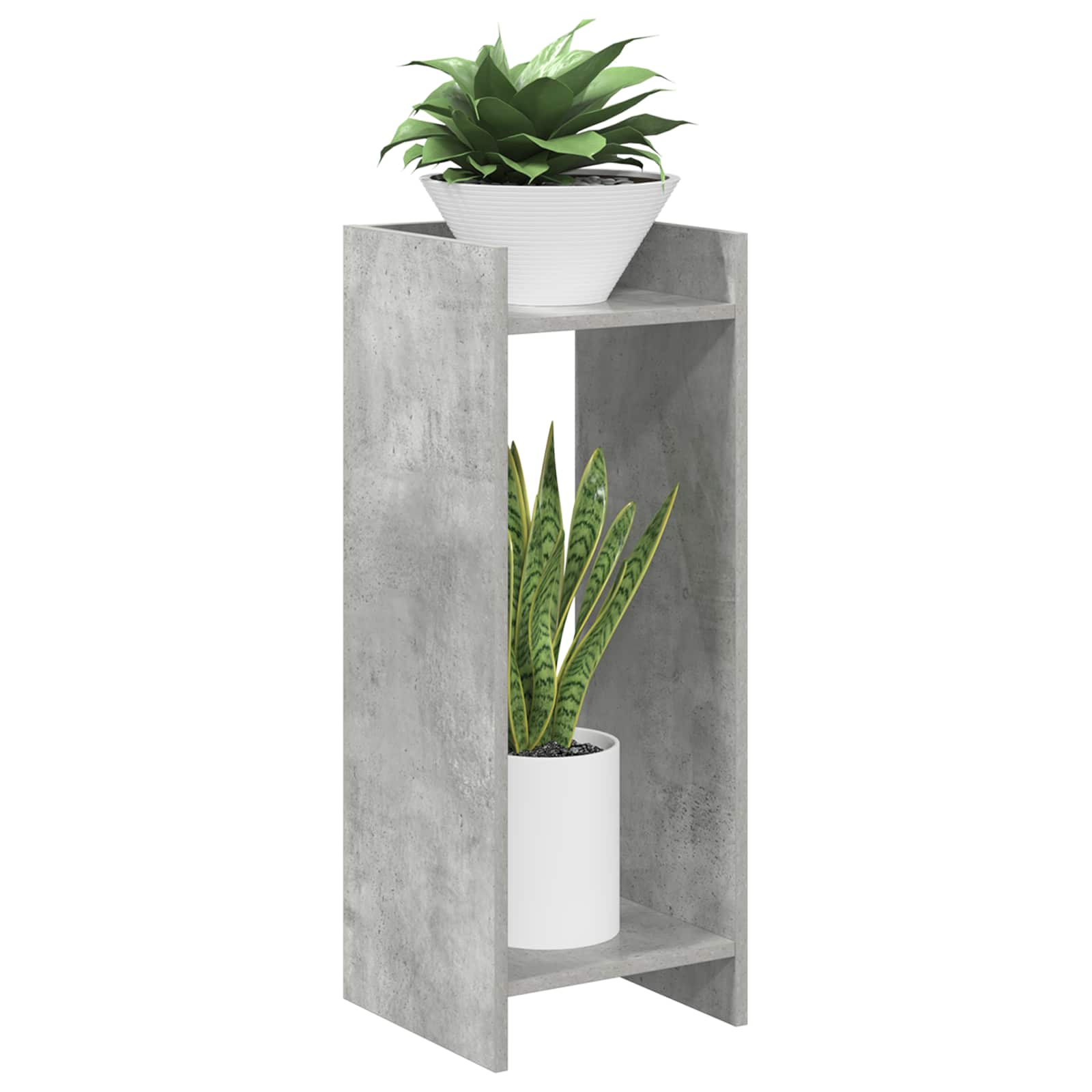 vidaXL Plant Stand 2 pcs Concrete Grey 30 x 30 x 80 cm Engineered Wood 3