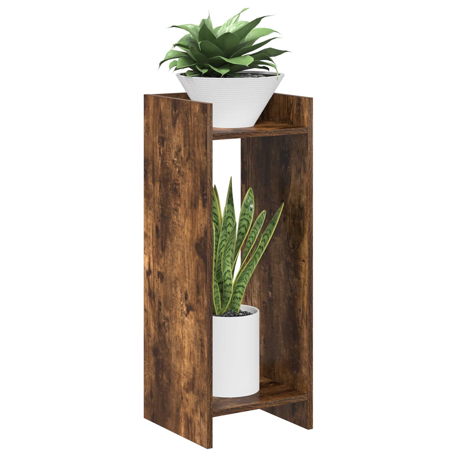 vidaXL Plant Stand 2 pcs Smoked Oak 30 x 30 x 80 cm Engineered Wood 3
